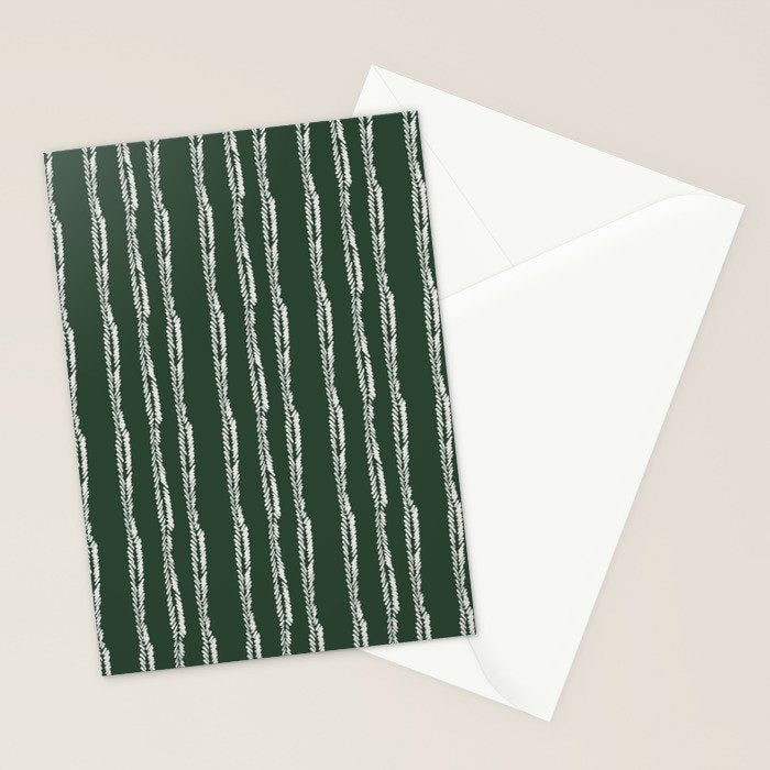Emerald Herringbone Stripes Stationery Card Gallery Image 2
