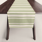 Mediterranean Ticking Stripe Sage Sand  Table Runner Gallery Image 1