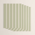 Mediterranean Ticking Stripe Sage Sand  Wrapping Paper Gallery Image 3