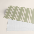 Mediterranean Ticking Stripe Sage Sand  Wrapping Paper Gallery Image 2