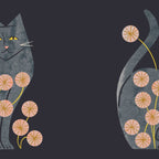 Gray Cat And Flowers Coffee Mug Gallery Image 2