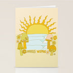 mushy waves mushroom retro surf art by surfy birdy Stationery Card Gallery Image 2