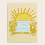 mushy waves mushroom retro surf art by surfy birdy Poster Gallery Image 4