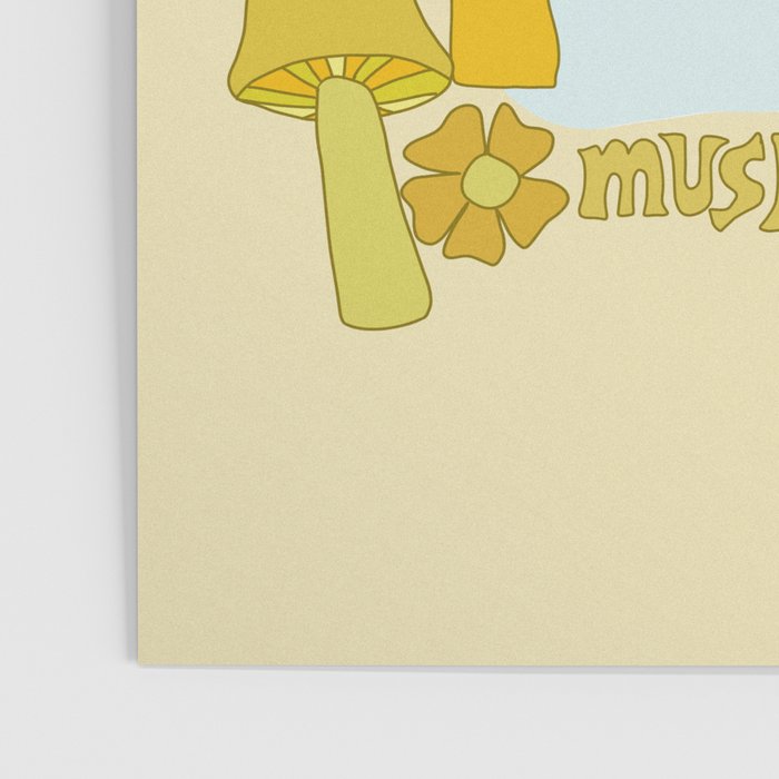 mushy waves mushroom retro surf art by surfy birdy Poster Gallery Image 3