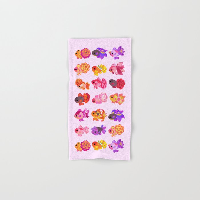 Flower goldfish - bright Bath Towel Gallery Image 1