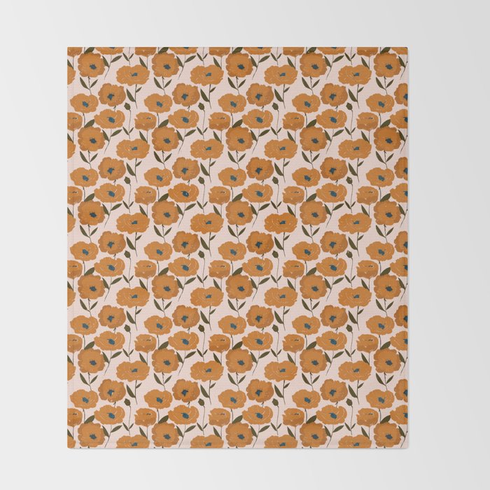 Boho Poppies Throw Blanket Gallery Image 2