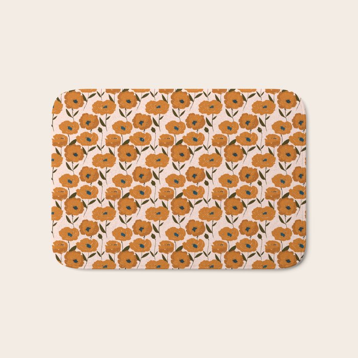 Boho Poppies Bath Mat Gallery Image 1