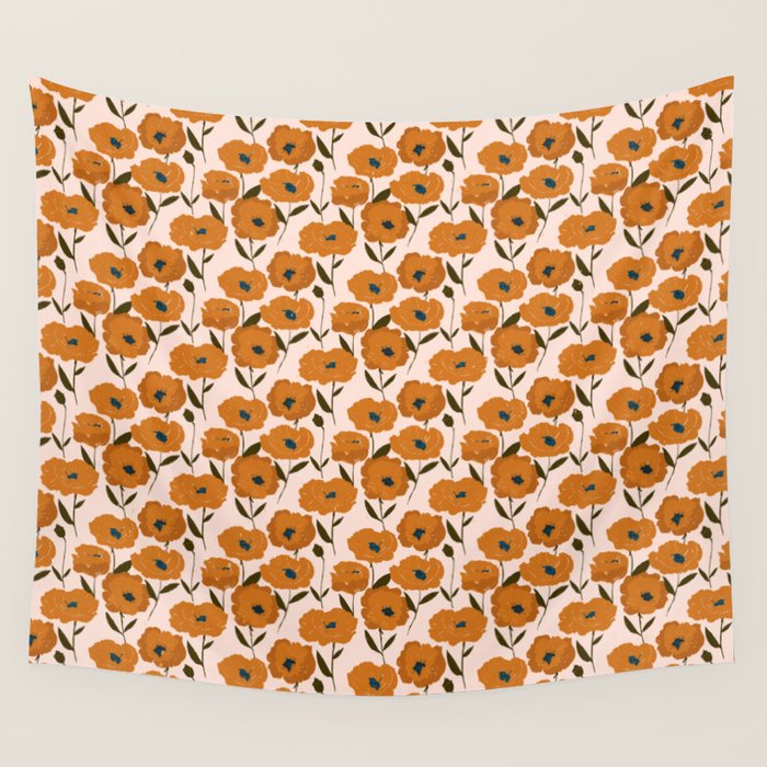 Boho Poppies Wall Tapestry Gallery Image 4