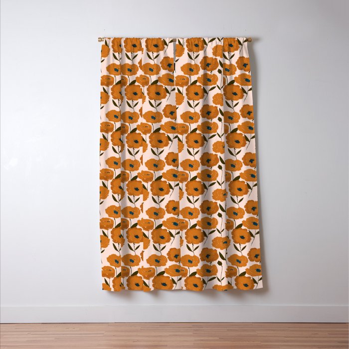 Boho Poppies Window Curtain Gallery Image 3