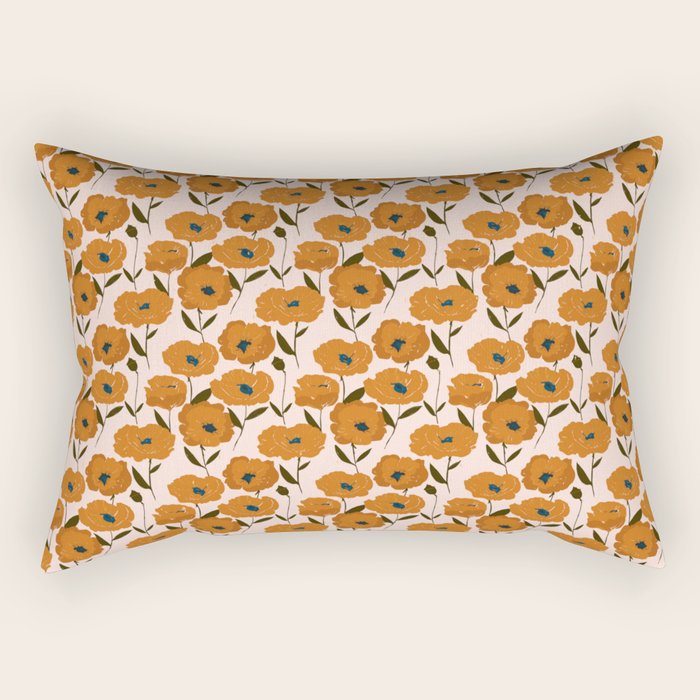 Boho Poppies Rectangular Pillow Gallery Image 1