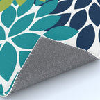 Bold Colorful Teal Green Navy Dahlia Flower Burst Petals Rug Gallery Image 4