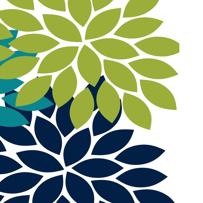 Bold Colorful Teal Green Navy Dahlia Flower Burst Petals Coffee Mug Gallery Image 2