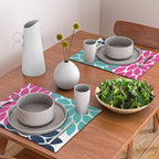 Bold Colorful Hot Pink Turquoise Navy Dahlia Flower Burst Petals Placemat Gallery Image 2