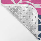 Bold Colorful Hot Pink Turquoise Navy Dahlia Flower Burst Petals Bath Mat Gallery Image 2