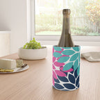 Bold Colorful Hot Pink Turquoise Navy Dahlia Flower Burst Petals Wine Chiller Gallery Image 4