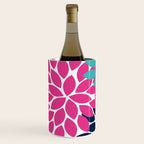 Bold Colorful Hot Pink Turquoise Navy Dahlia Flower Burst Petals Wine Chiller Gallery Image 2
