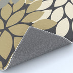 Bold Colorful Gold Ivory Charcoal Grey Dahlia Flower Burst Petals Rug Gallery Image 4
