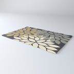 Bold Colorful Gold Ivory Charcoal Grey Dahlia Flower Burst Petals Rug Gallery Image 3