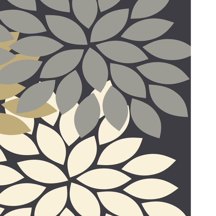 Bold Colorful Gold Ivory Charcoal Grey Dahlia Flower Burst Petals Coffee Mug Gallery Image 2