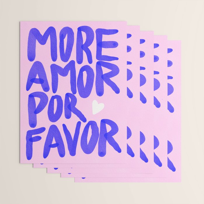 More Amor por favor - brush typography love quote Wrapping Paper Gallery Image 3