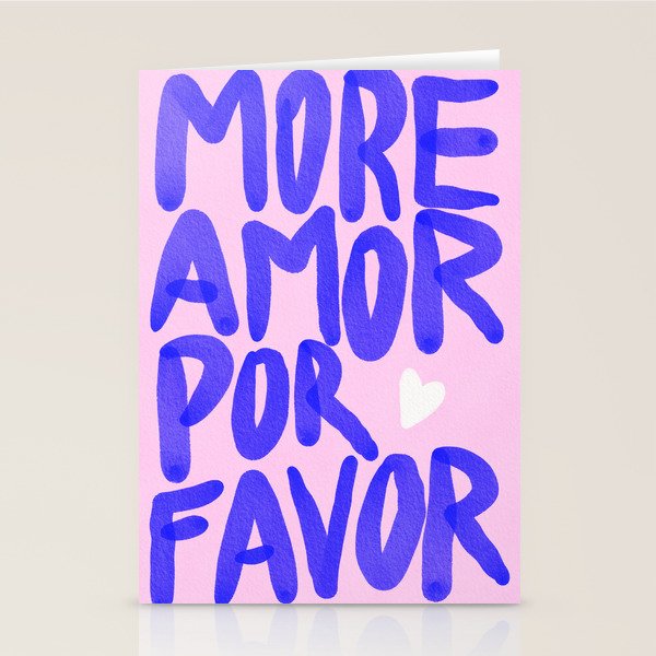 More Amor por favor - brush typography love quote Stationery Card Gallery Image 2
