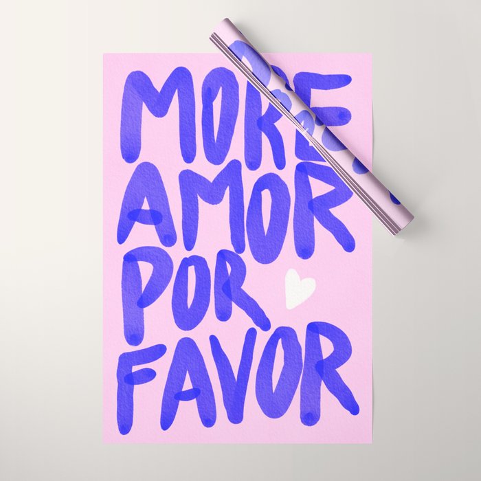 More Amor por favor - brush typography love quote Wrapping Paper Gallery Image 1