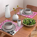 Bold Colorful Hot Pink Black Dahlia Flower Burst Petals Placemat Gallery Image 2