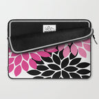 Bold Colorful Hot Pink Black Dahlia Flower Burst Petals Laptop Sleeve Gallery Image 2
