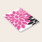 Bold Colorful Hot Pink Black Dahlia Flower Burst Petals Notebook Gallery Image 3