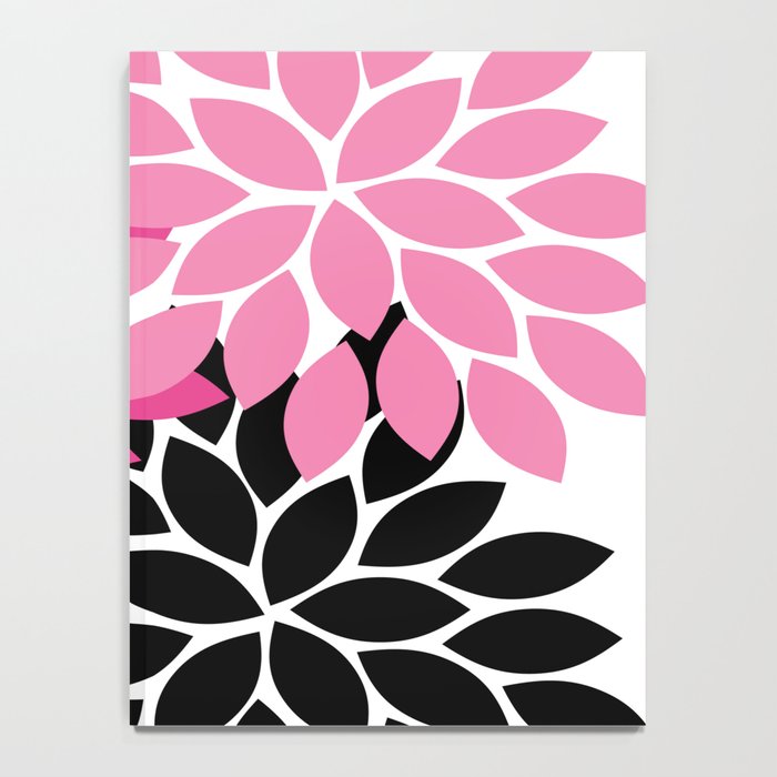 Bold Colorful Hot Pink Black Dahlia Flower Burst Petals Notebook Gallery Image 4