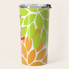 Bold Colorful Hot Pink Lime Orange Dahlia Flower Burst Petals Travel Mug Gallery Image 2