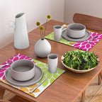 Bold Colorful Hot Pink Lime Orange Dahlia Flower Burst Petals Placemat Gallery Image 2
