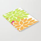 Bold Colorful Hot Pink Lime Orange Dahlia Flower Burst Petals Notebook Gallery Image 2