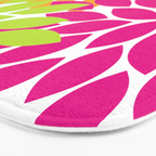Bold Colorful Hot Pink Lime Orange Dahlia Flower Burst Petals Bath Mat Gallery Image 3