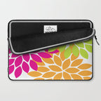 Bold Colorful Hot Pink Lime Orange Dahlia Flower Burst Petals Laptop Sleeve Gallery Image 2
