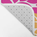 Bold Colorful Hot Pink Lime Orange Dahlia Flower Burst Petals Bath Mat Gallery Image 2