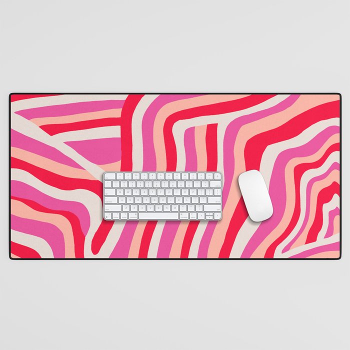 pink zebra stripes Desk Mat Gallery Image 1
