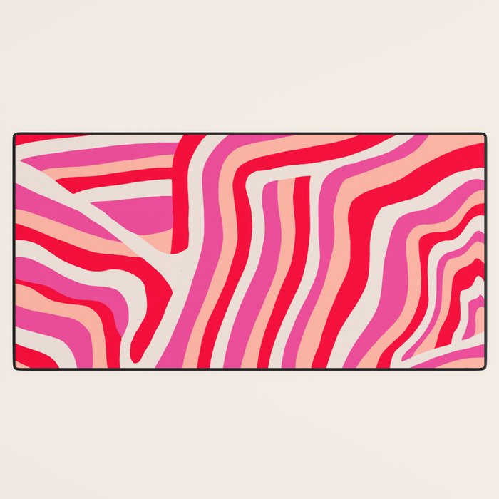 pink zebra stripes Desk Mat Gallery Image 3