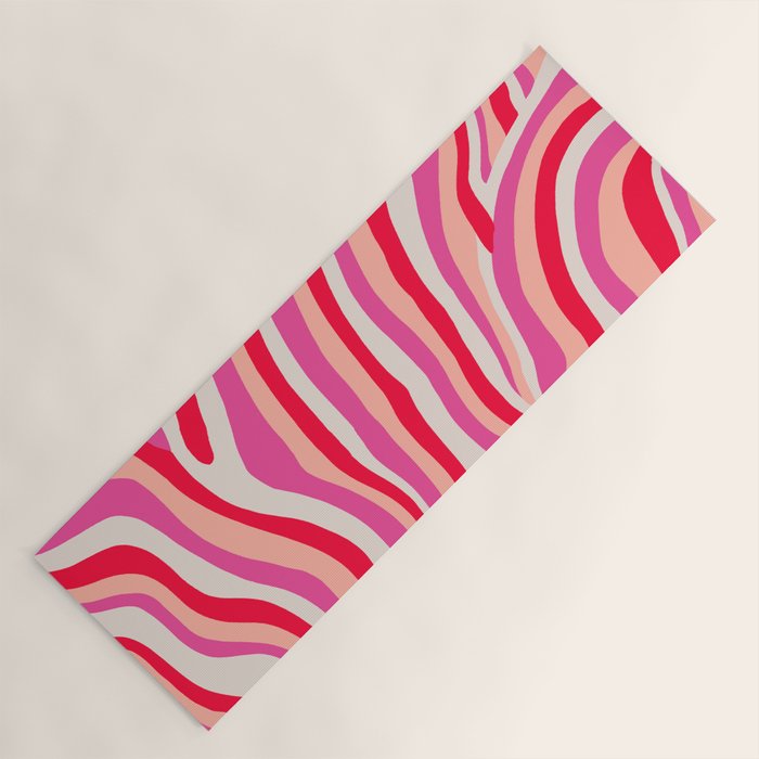 pink zebra stripes Yoga Mat Gallery Image 1