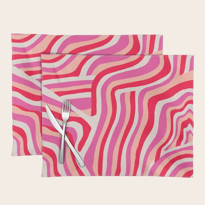 pink zebra stripes Placemat Gallery Image 1
