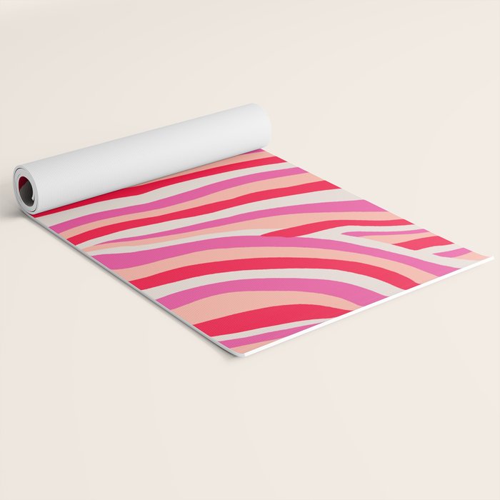 pink zebra stripes Yoga Mat Gallery Image 2