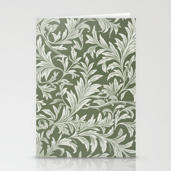 Countryside Bloom Sage Leaf Stationery Card Gallery Image 2