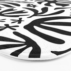 Black and white tropical summer nature pattern Bath Mat Gallery Image 3