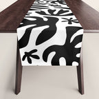 Black and white tropical summer nature pattern Table Runner Gallery Image 1