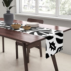 Black and white tropical summer nature pattern Table Runner Gallery Image 2