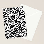 Black and white tropical summer nature pattern Stationery Card Gallery Image 2