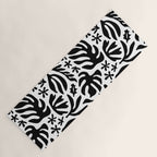 Black and white tropical summer nature pattern Yoga Mat Gallery Image 1