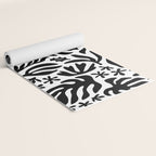 Black and white tropical summer nature pattern Yoga Mat Gallery Image 2