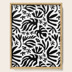 Black and white tropical summer nature pattern Serving Tray Gallery Image 1