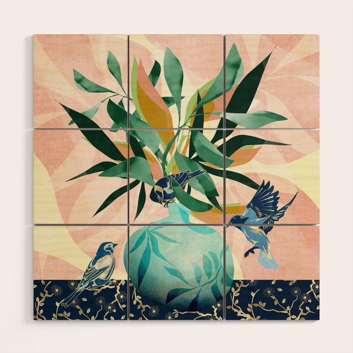 Vintage Vase Abstract Wood Wall Art Gallery Image 1
